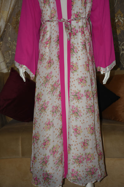 Chiffon printed Straight Abaya with separate upper and inner
