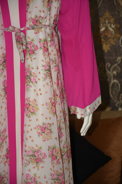 Chiffon printed Straight Abaya with separate upper and inner