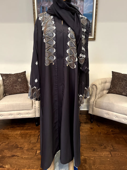 Plain Embroidered Abaya