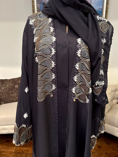 Plain Embroidered Abaya