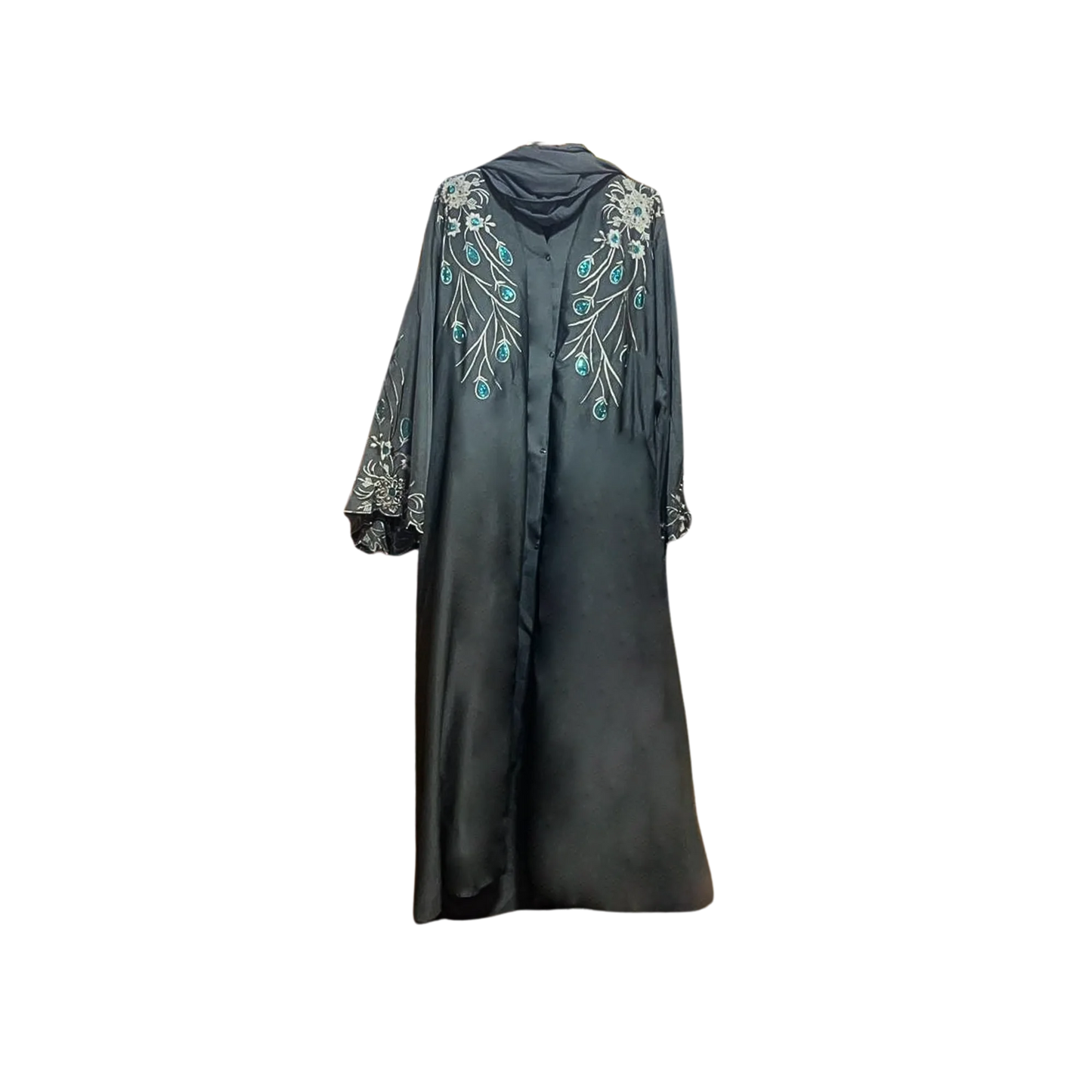 Plain Abaya with bail work