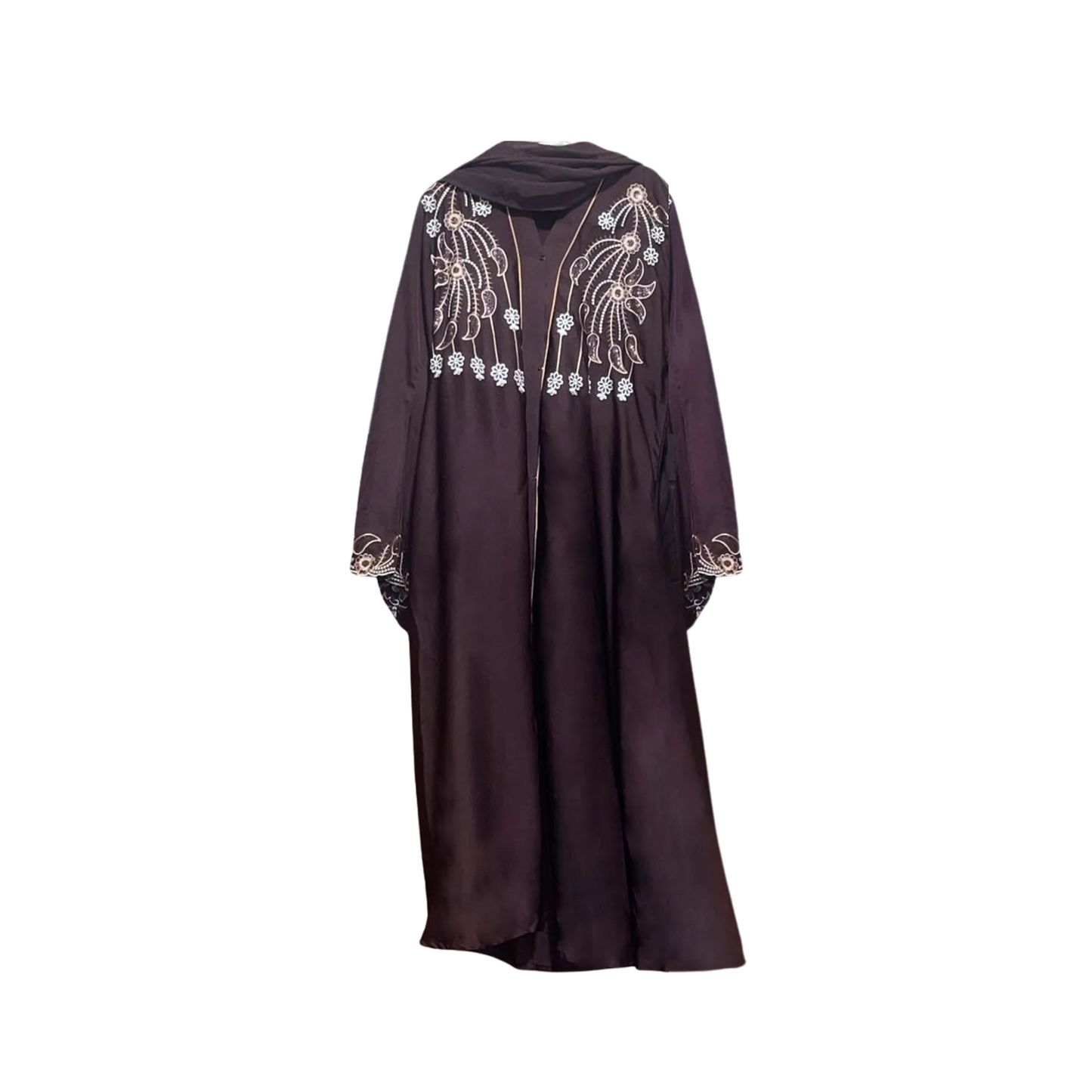 Plain Abaya with bail work