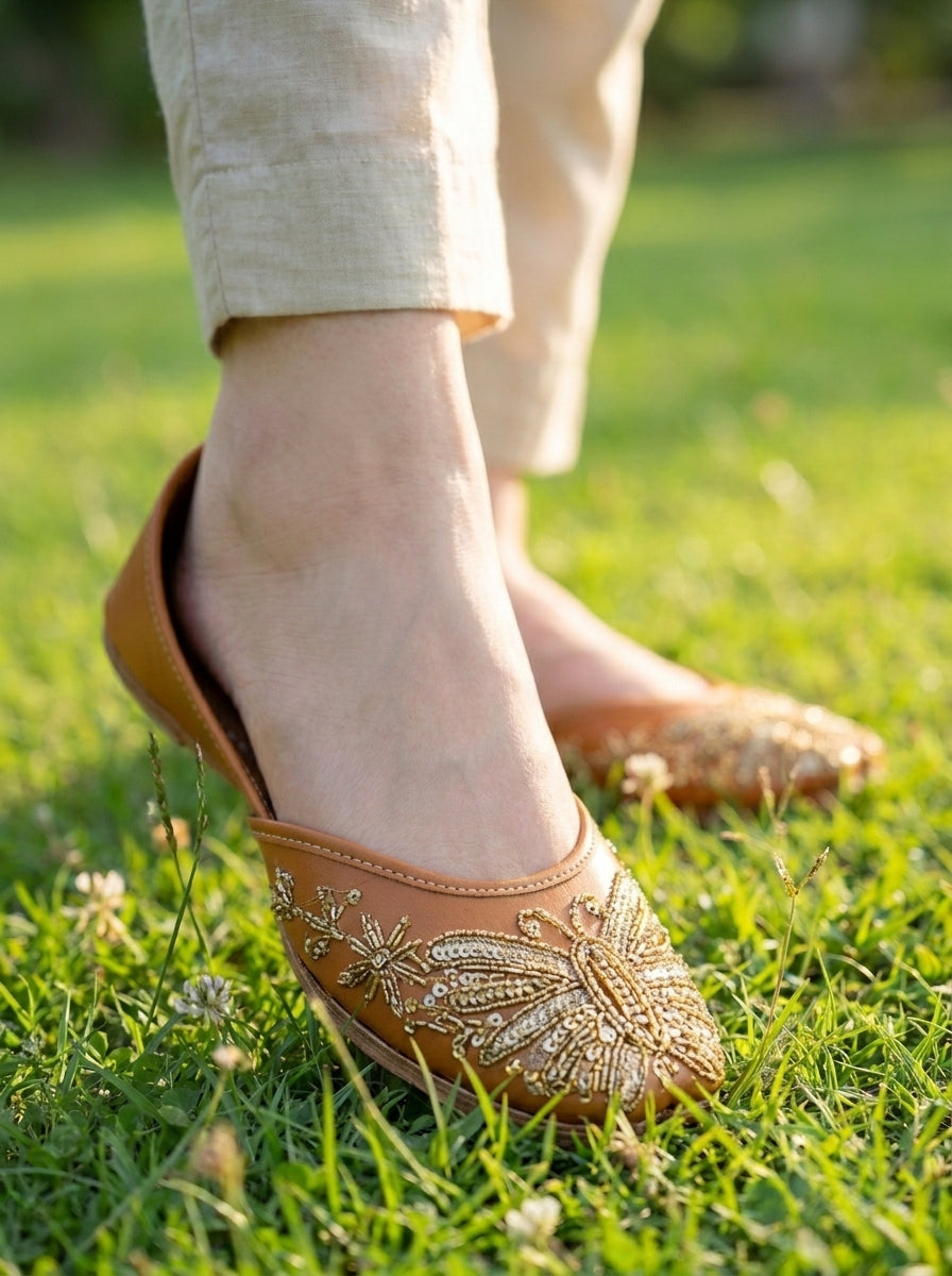 Leather Embroidered Khussa