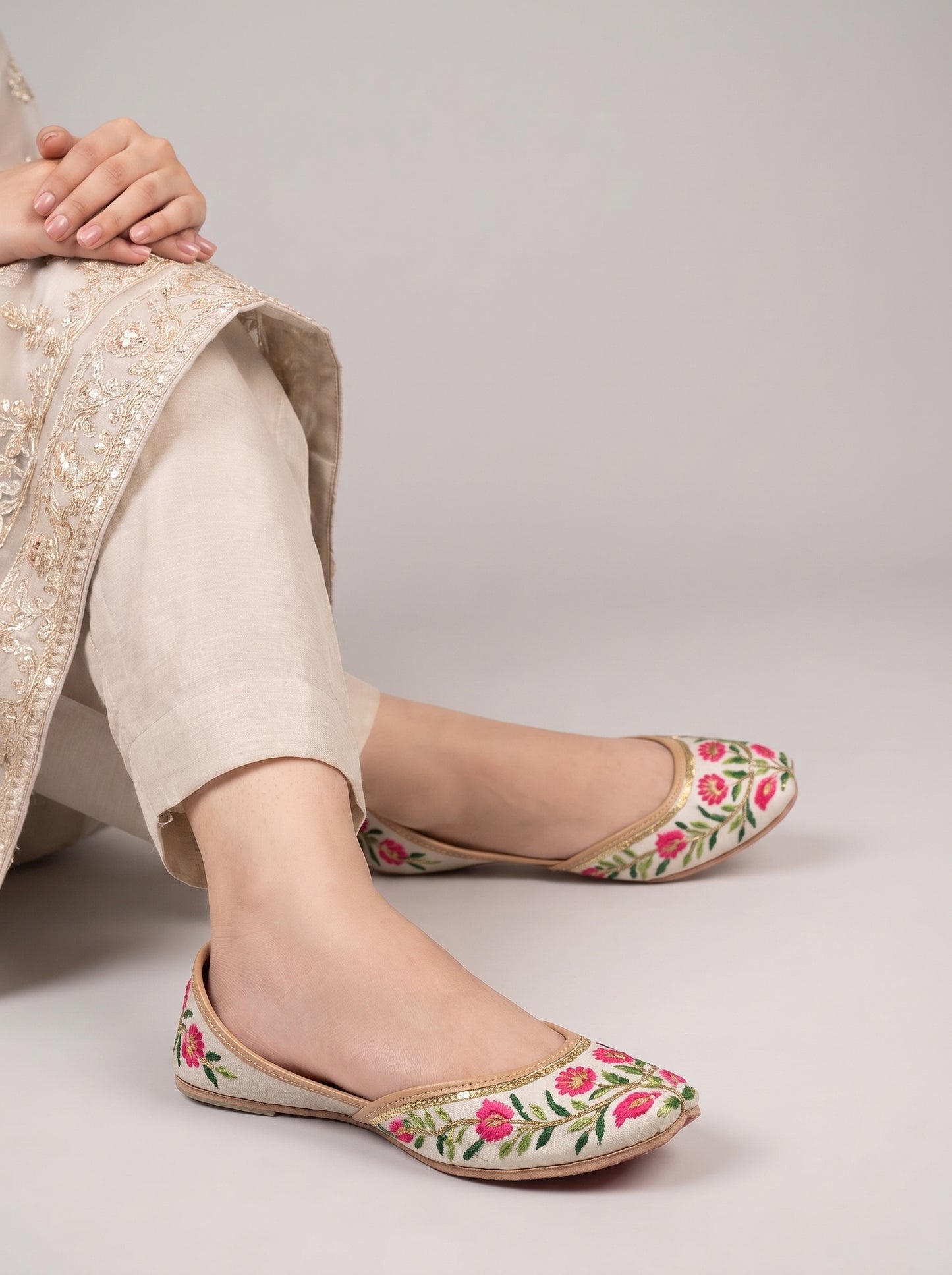 Embroidered and sitara work Khussa