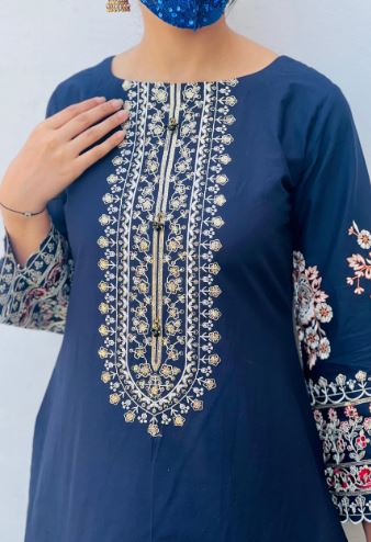 Embroidered Cotton 3pc Suit