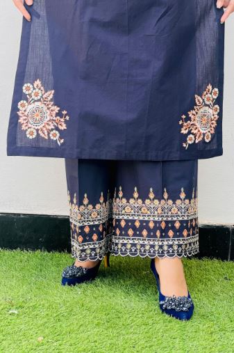 Embroidered Cotton 3pc Suit