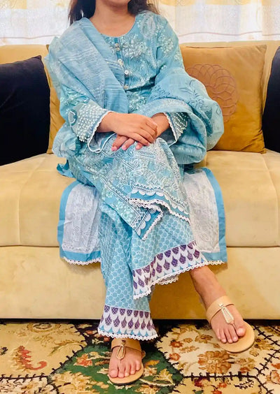 Lawn Moti Patches 3pc Suit