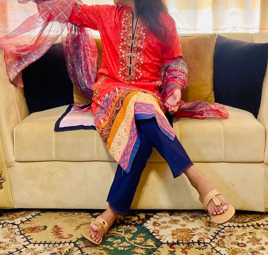 Embroidered Cotton 3pc Suit