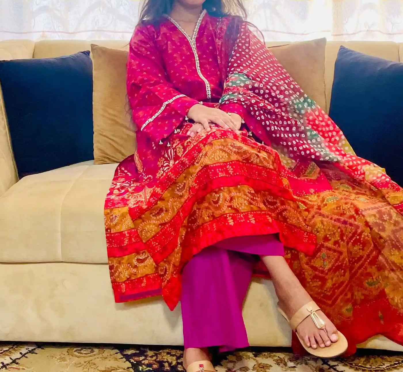 J. Printed Lawn Suit
