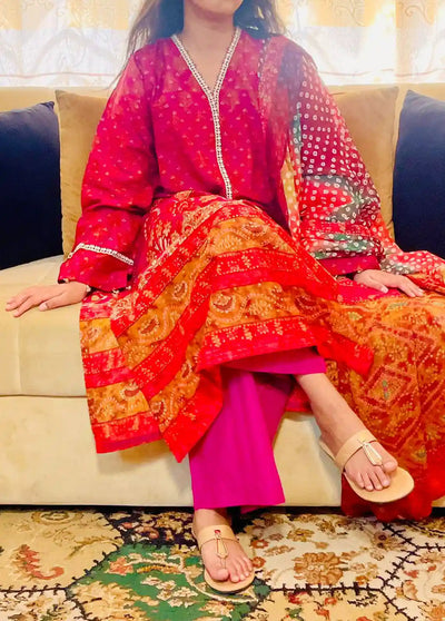 J. Printed Lawn Suit