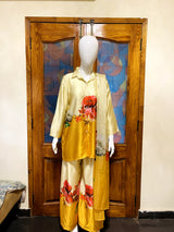 3 pcs Printed Silk Dress