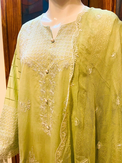 3 pcs lawn fabric dress