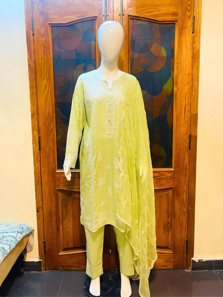 3 pcs lawn fabric dress