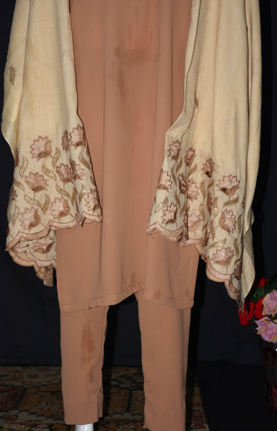 3 pcs Marina dress with woolen cutwork shawl