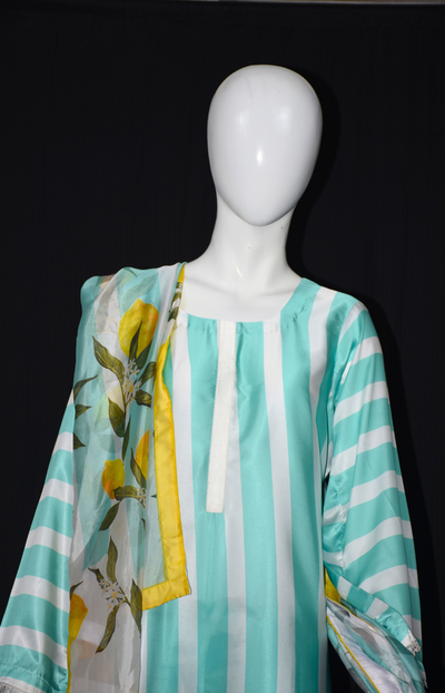 3 pcs Silky dress with Dupatta
