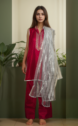 3 pcs cotton dress with Farshi shalwar