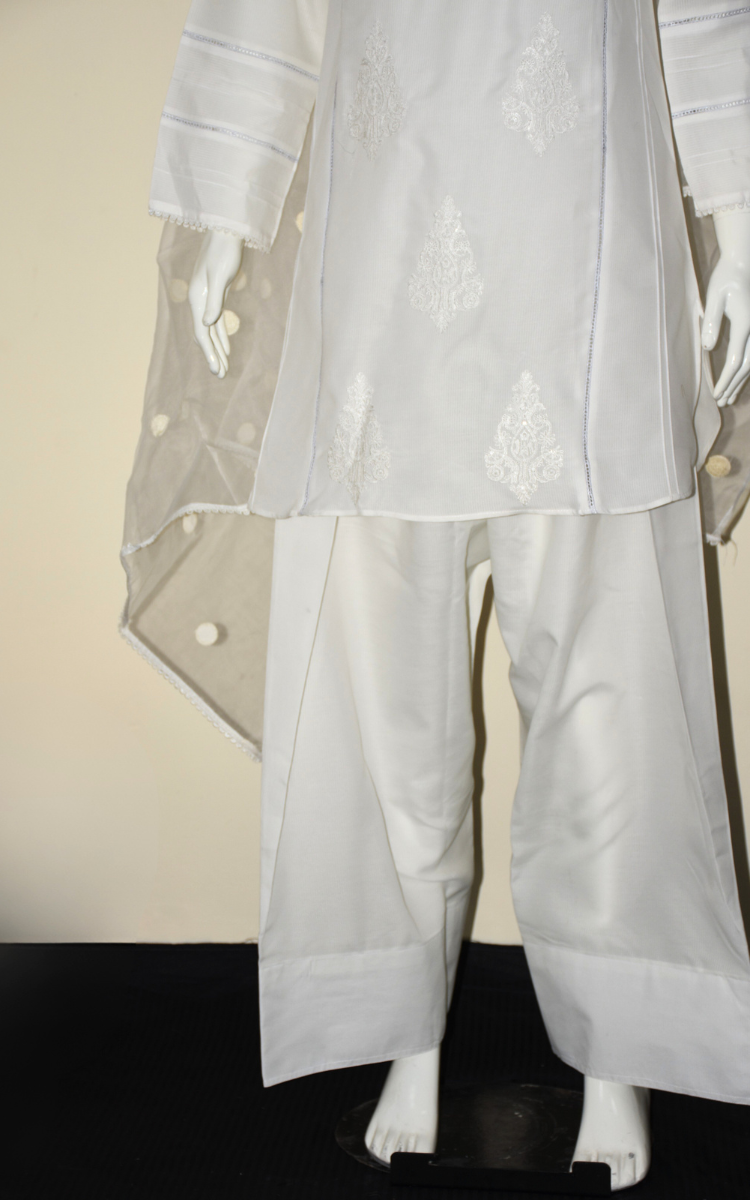 3 pcs cotton dress with Farshi shalwar