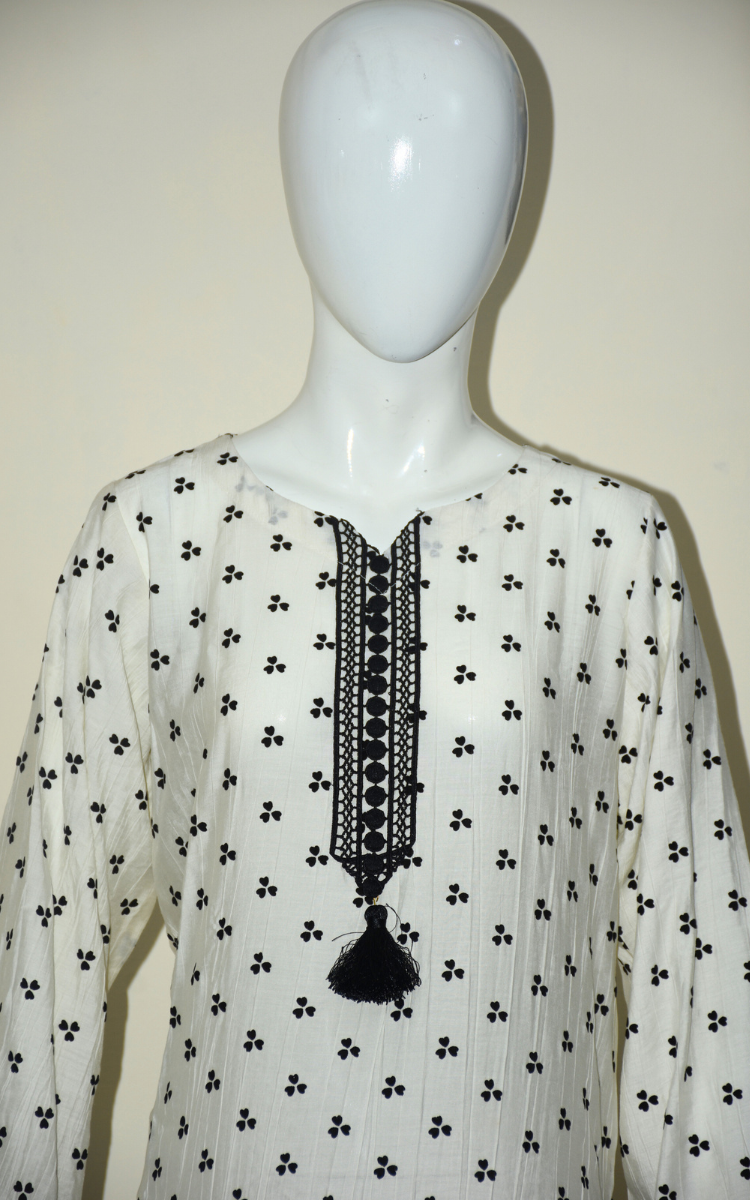 3 pcs cotton dress with Farshi shalwar