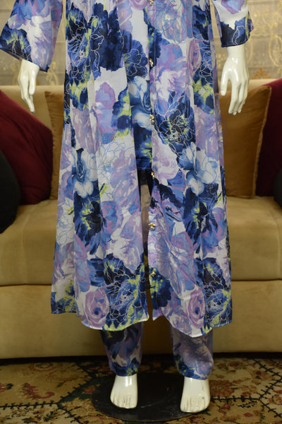 Front open 3 pc Chiffon Gown dress