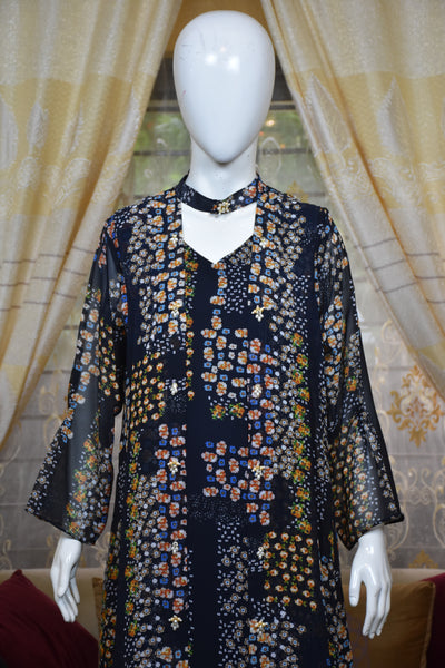 Front open 3 pc Chiffon Gown dress