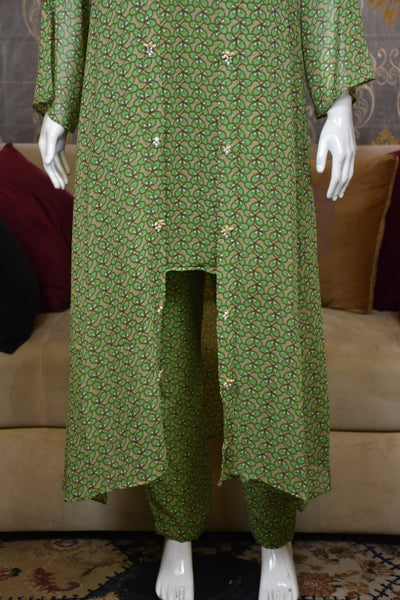 Front open 3 pc Chiffon Gown dress