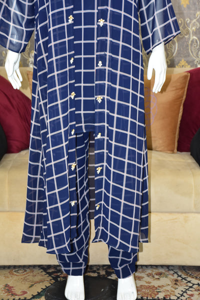 Front open 3 pc Chiffon Gown dress