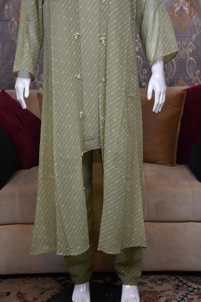 Front open 3 pc Chiffon Gown dress