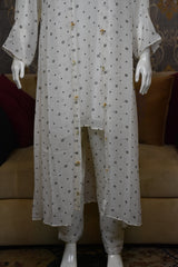 Front open 3 pc Chiffon Gown dress