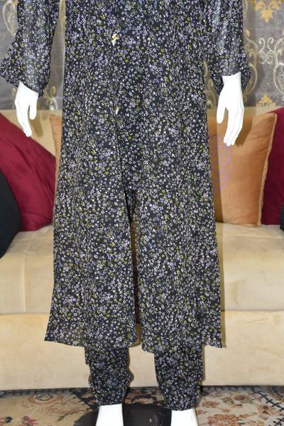 Front open 3 pc Chiffon Gown dress