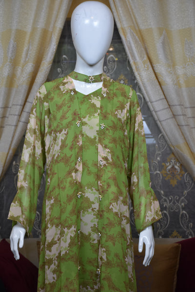 Front open 3 pc Chiffon Gown dress