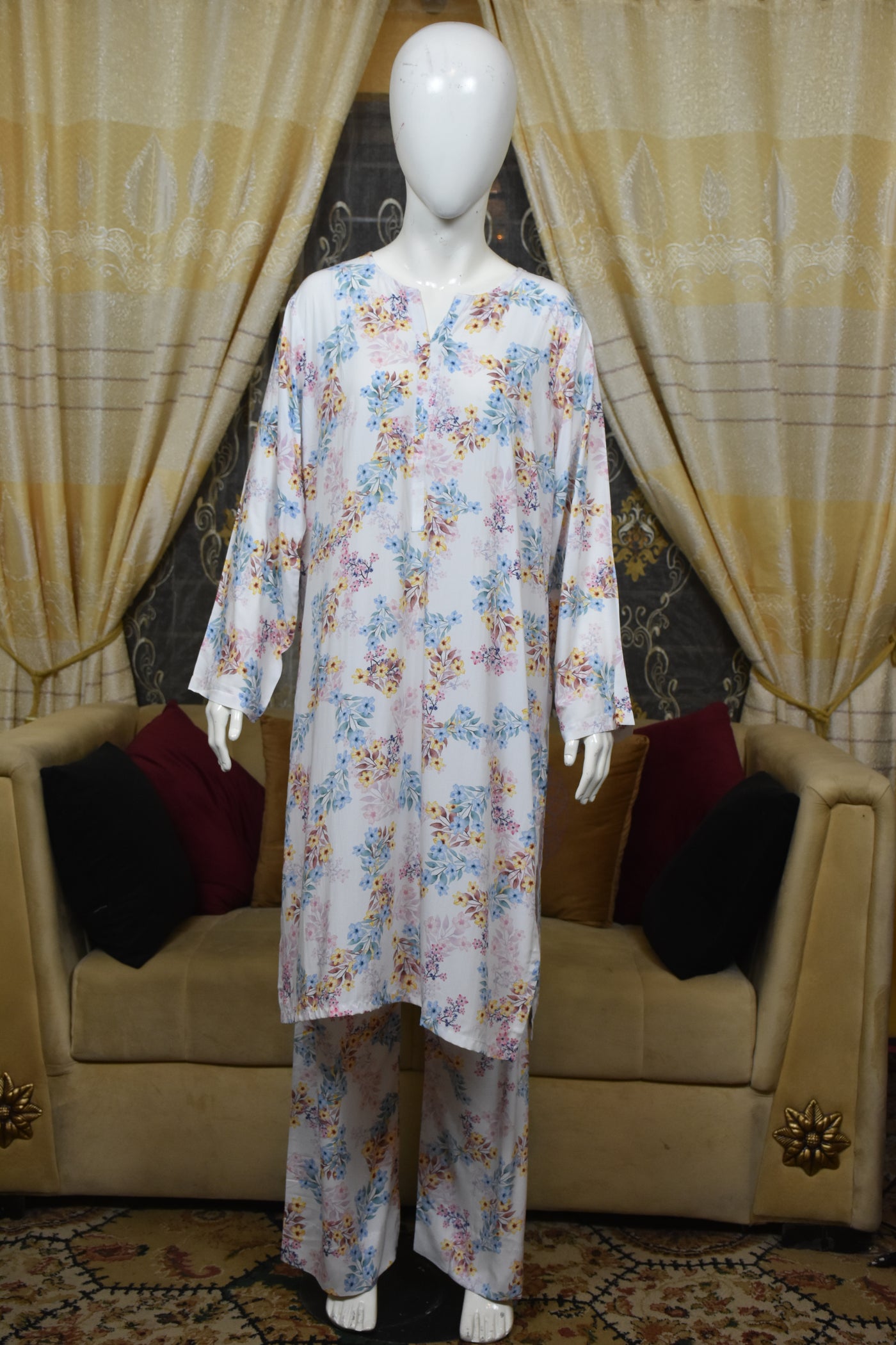 2 pc printed linen shalwar qameez