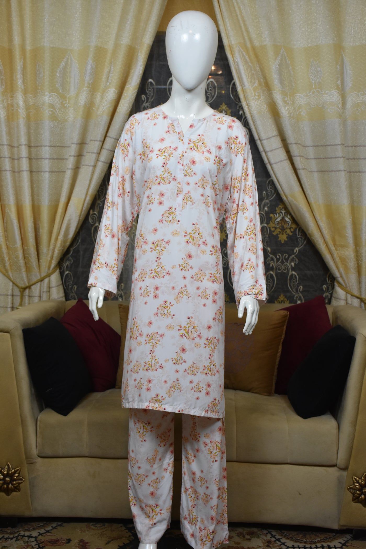 2 pc printed linen shalwar qameez