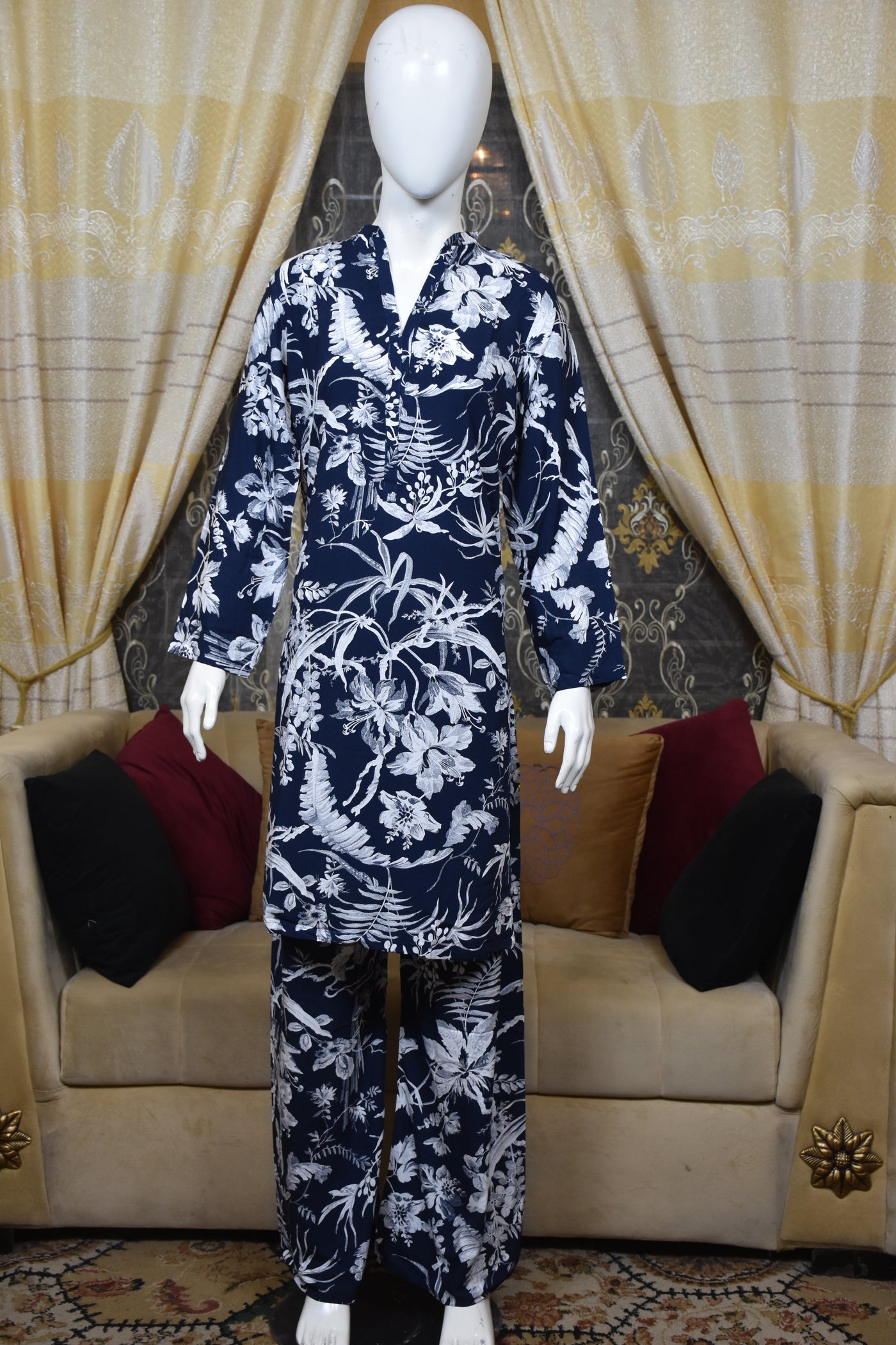 2 pc printed linen shalwar qameez