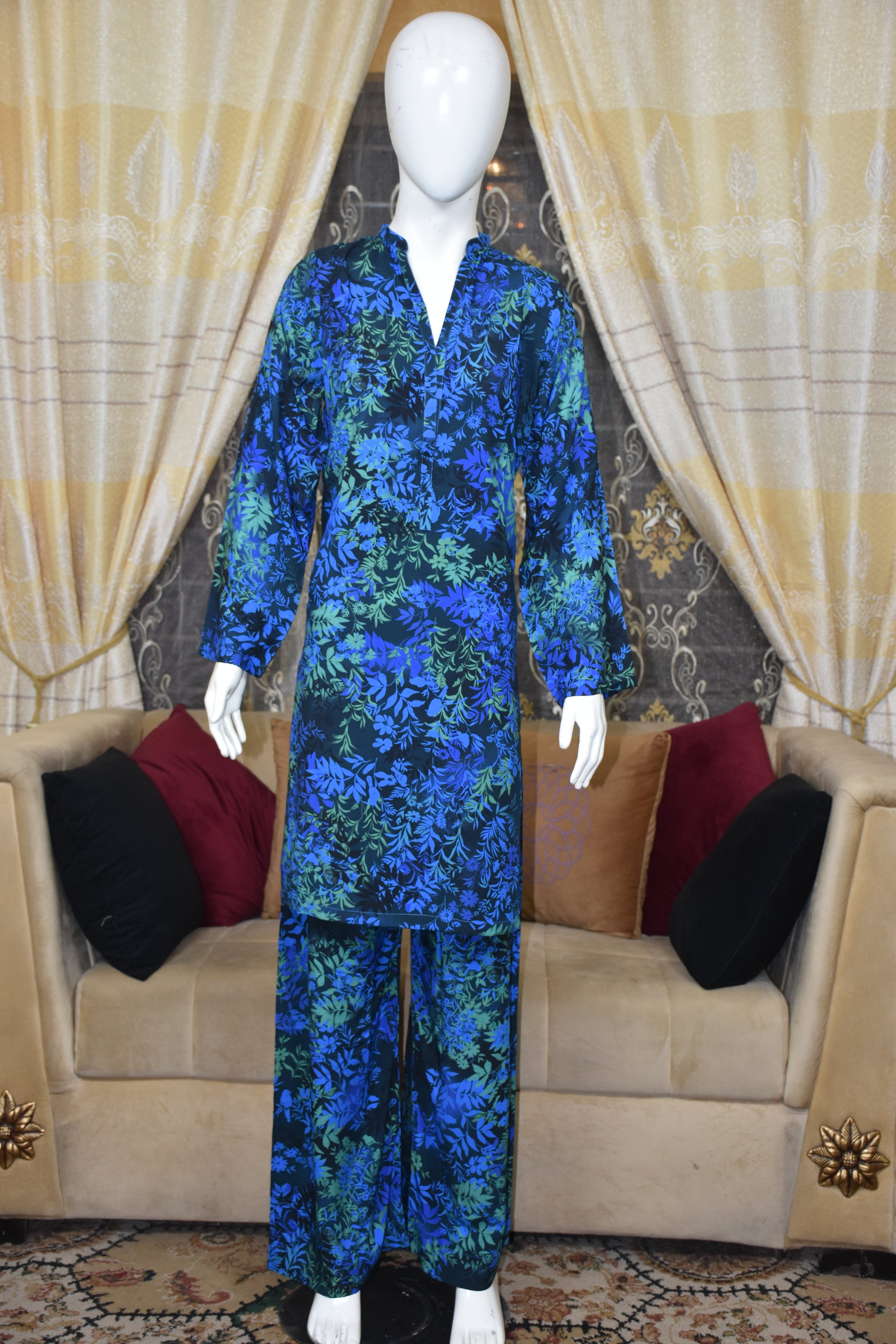 2 pc printed linen shalwar qameez