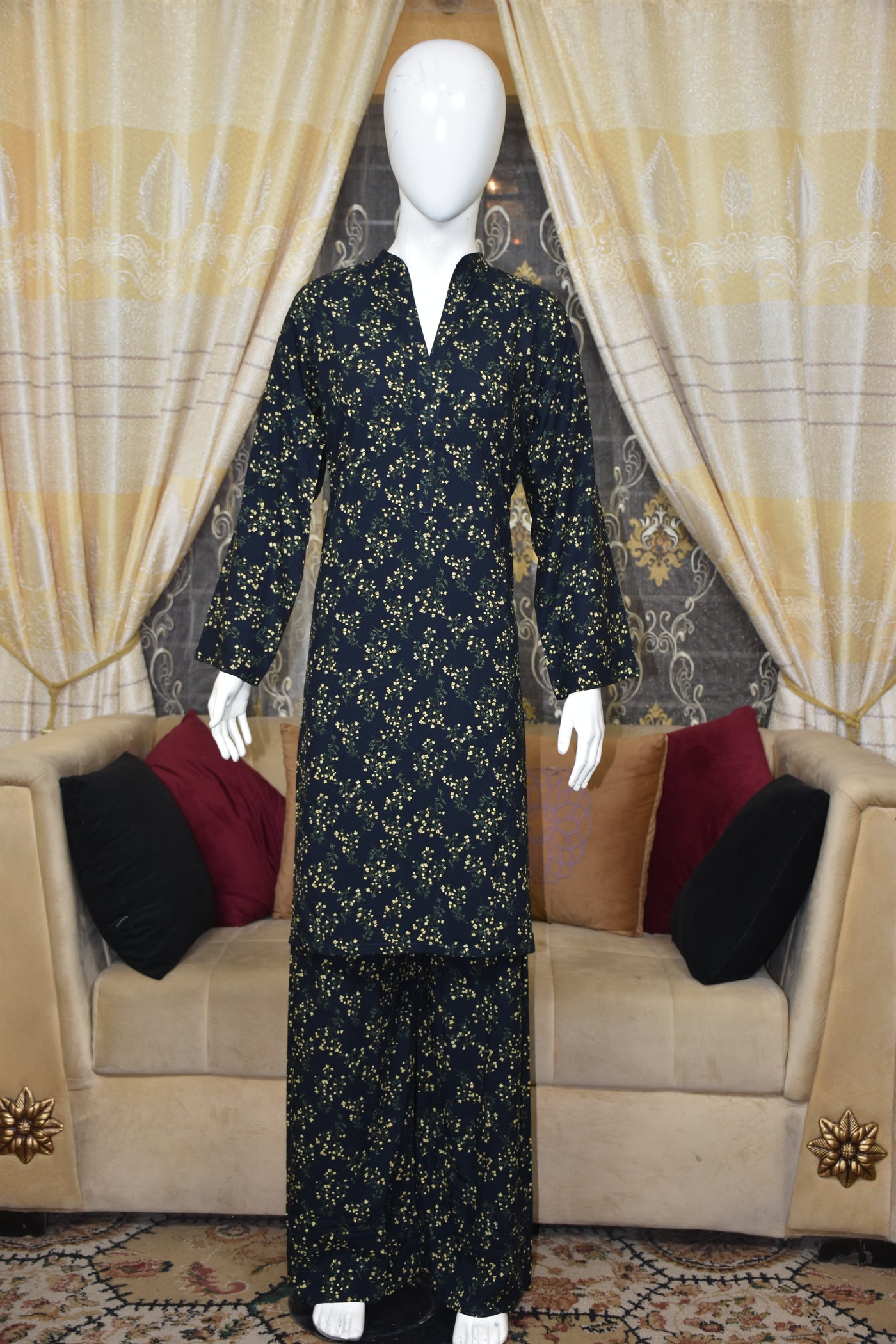 2 pc printed linen shalwar qameez