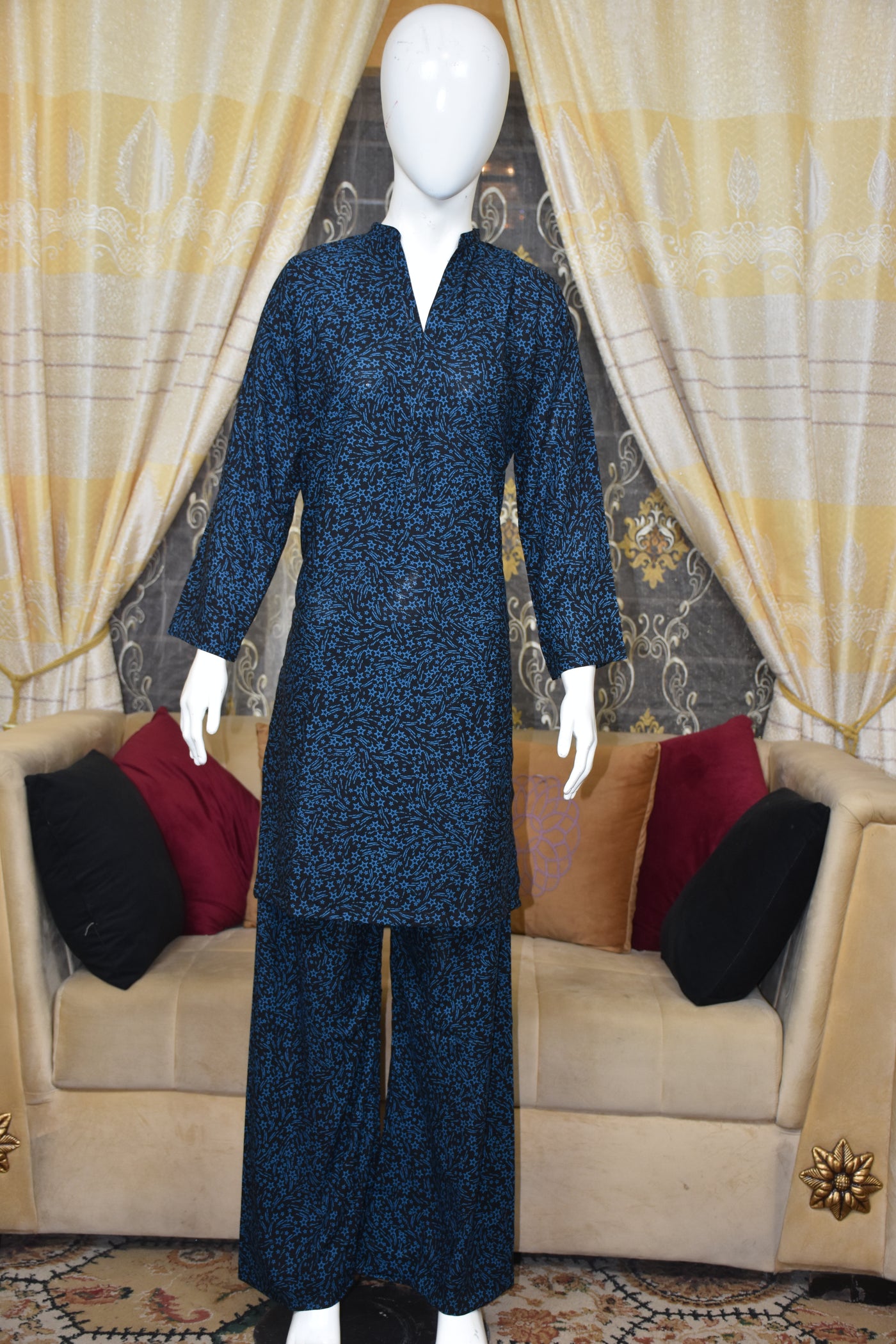 2 pc printed linen shalwar qameez