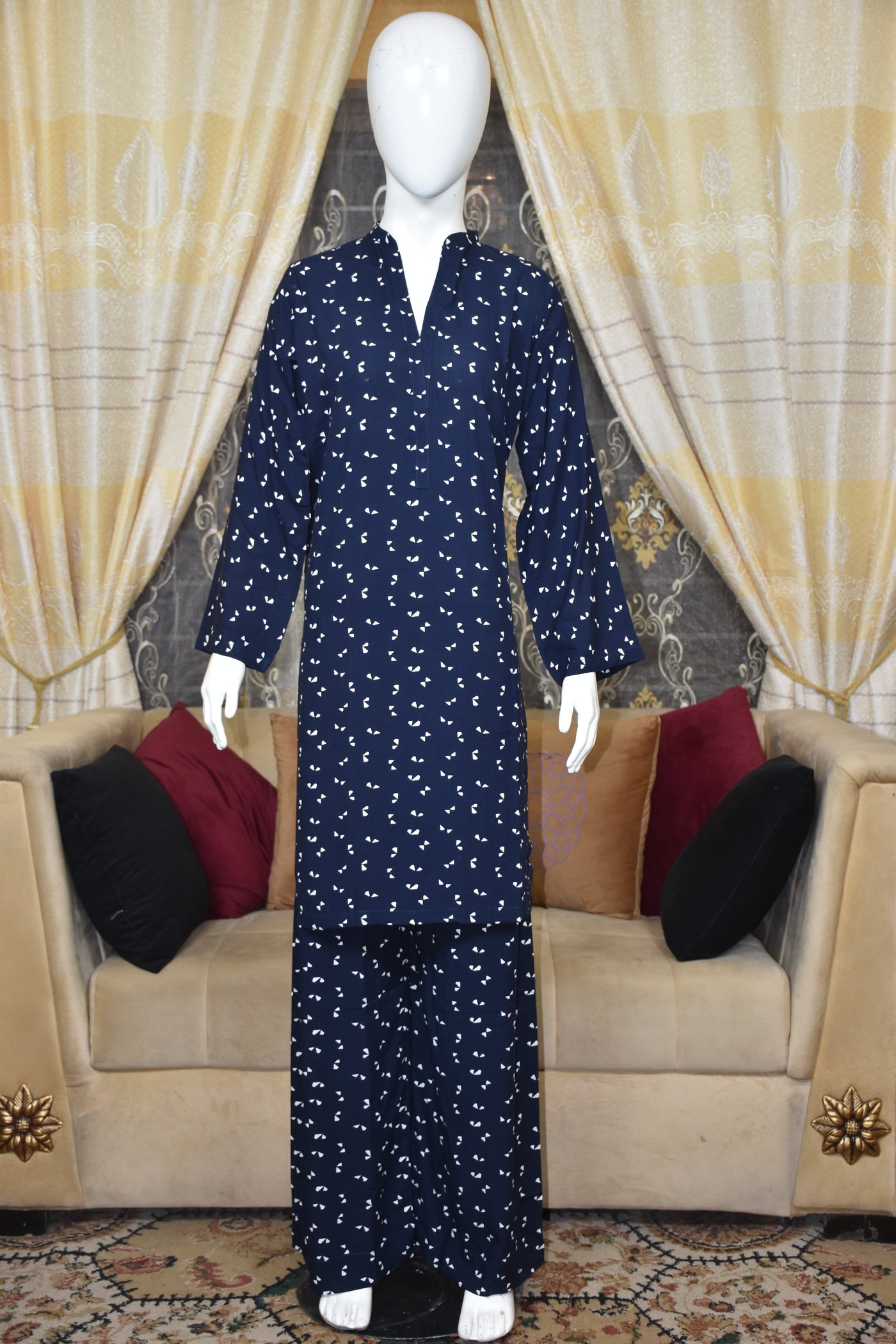 2 pc printed linen shalwar qameez