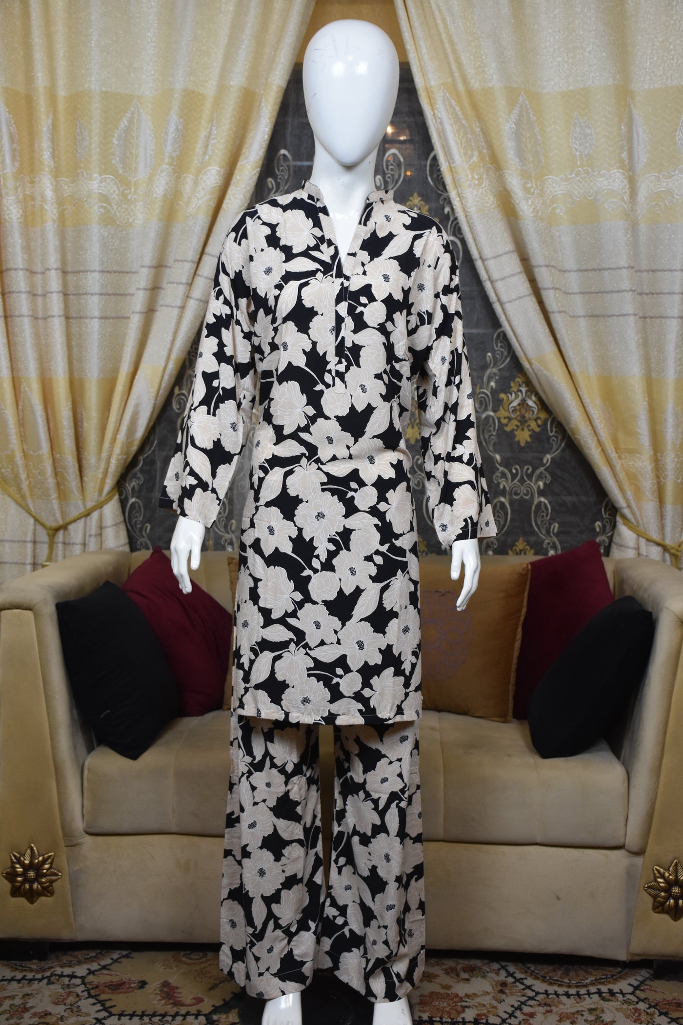 2 pc printed linen shalwar qameez