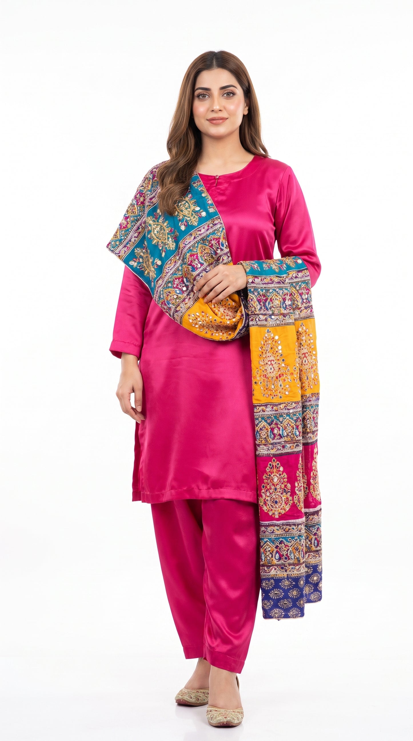 3 pc plain silk dress
