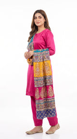 3 pc plain silk dress