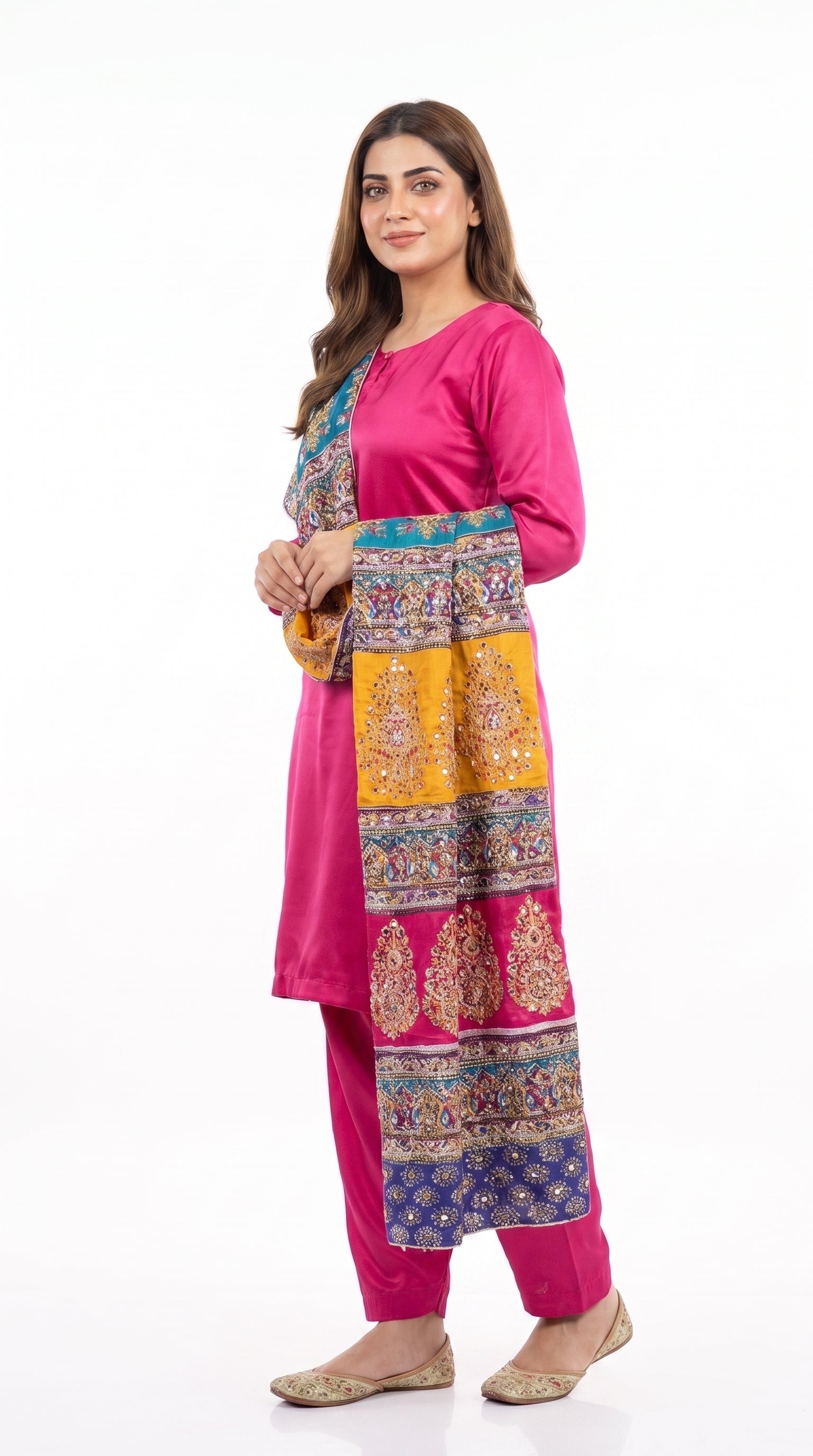 3 pc plain silk dress