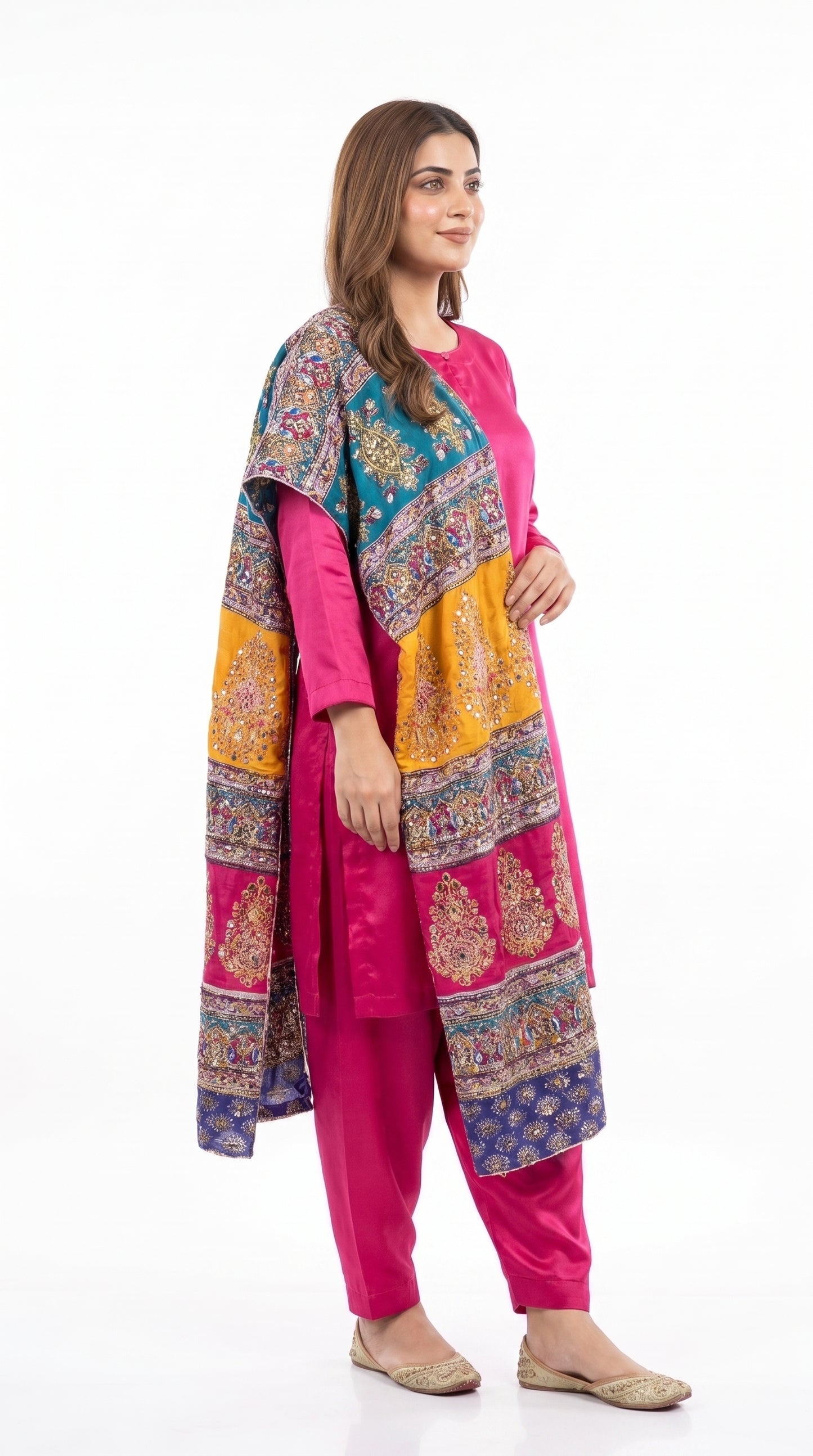 3 pc plain silk dress
