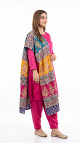 3 pc plain silk dress