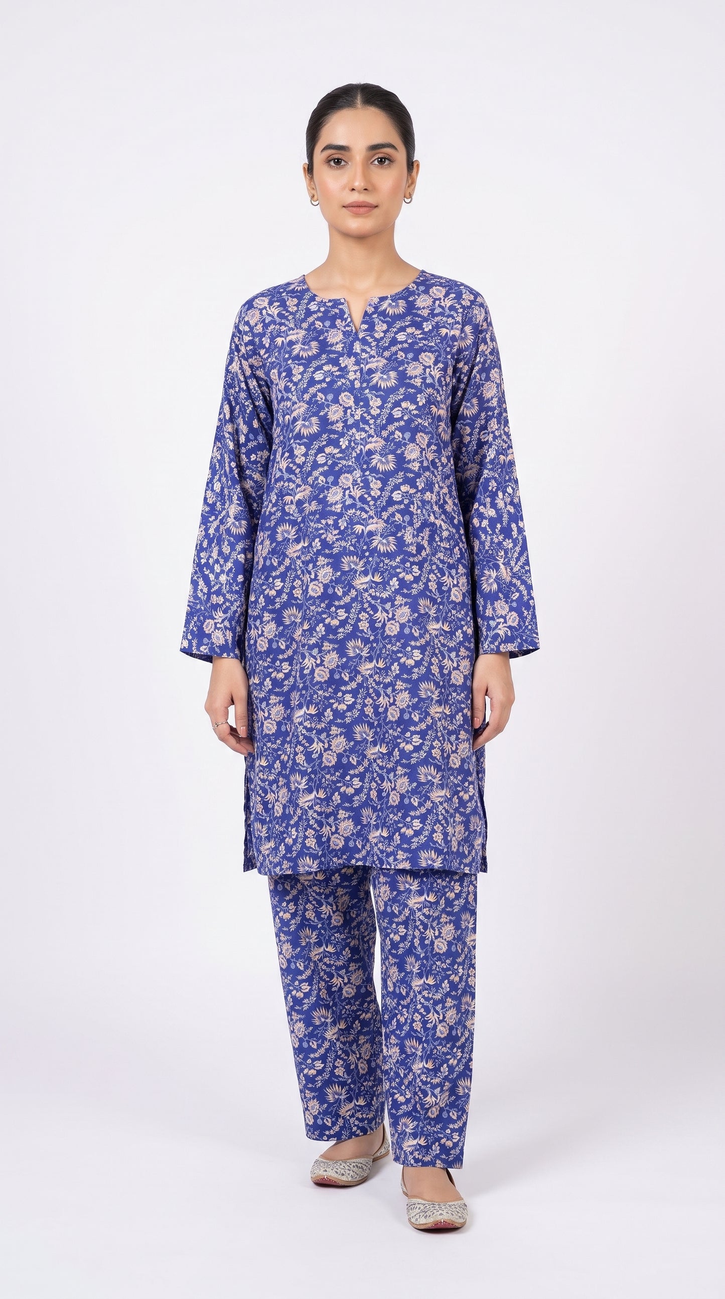 2 pcs printed lawn