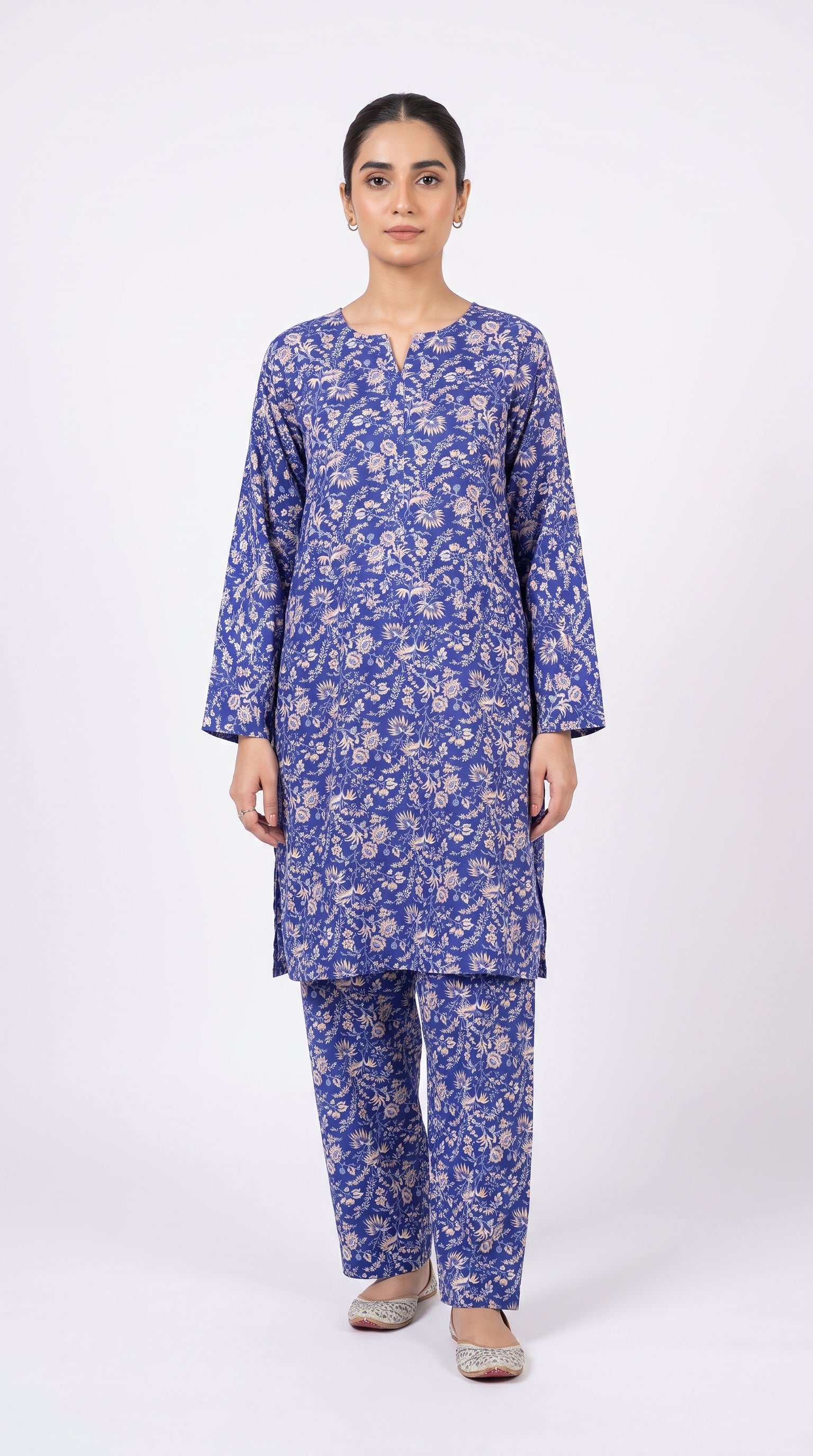 2 pcs printed lawn
