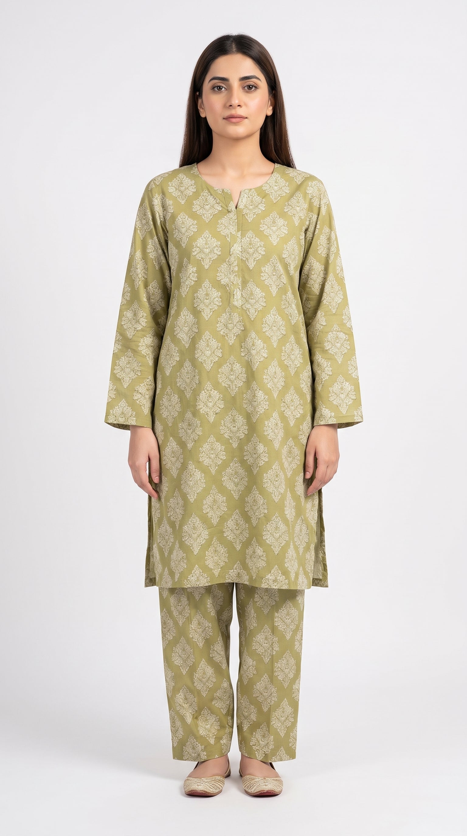 2 pcs printed lawn