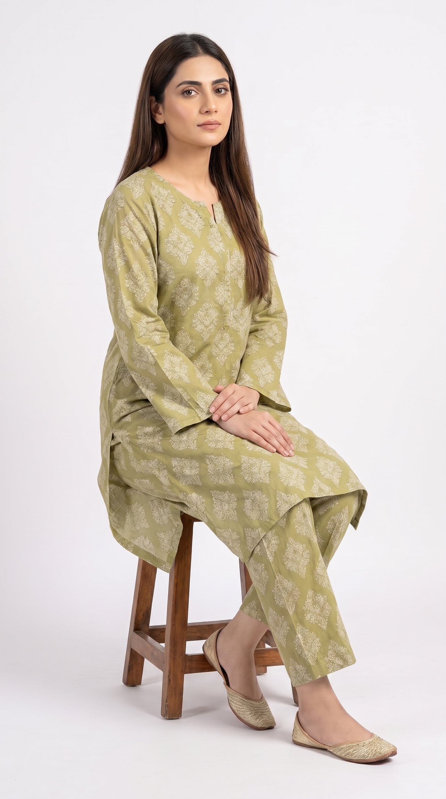 2 pcs printed lawn