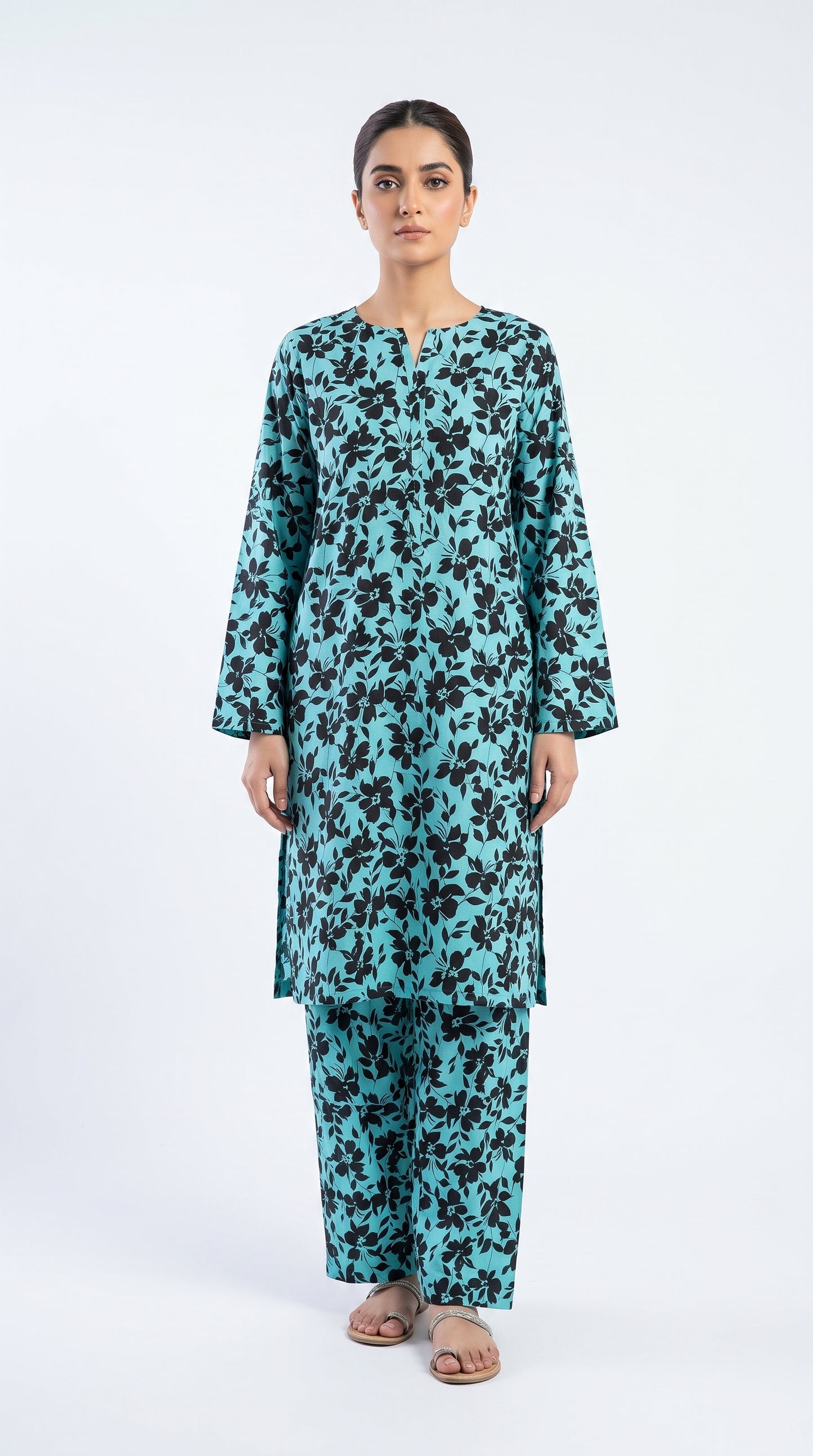2 pcs printed lawn