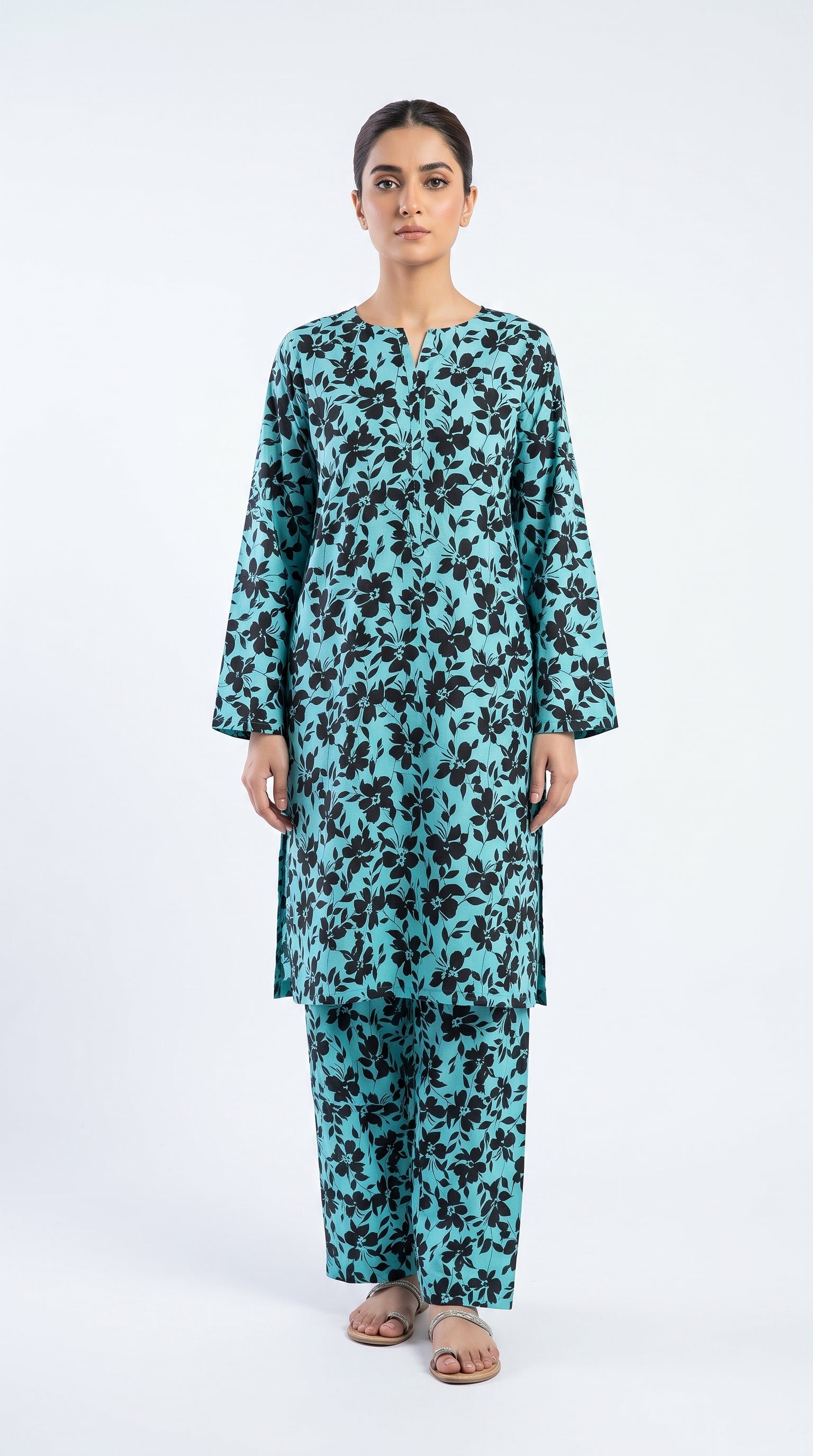 2 pcs printed lawn