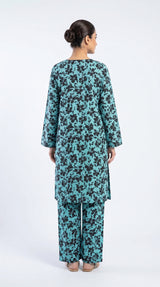 2 pcs printed lawn